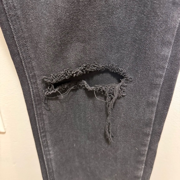 One Teaspoon Awesome Baggies Low Waist Relaxed Tapered Rolled Cuff Black Jeans - Picture 10 of 16